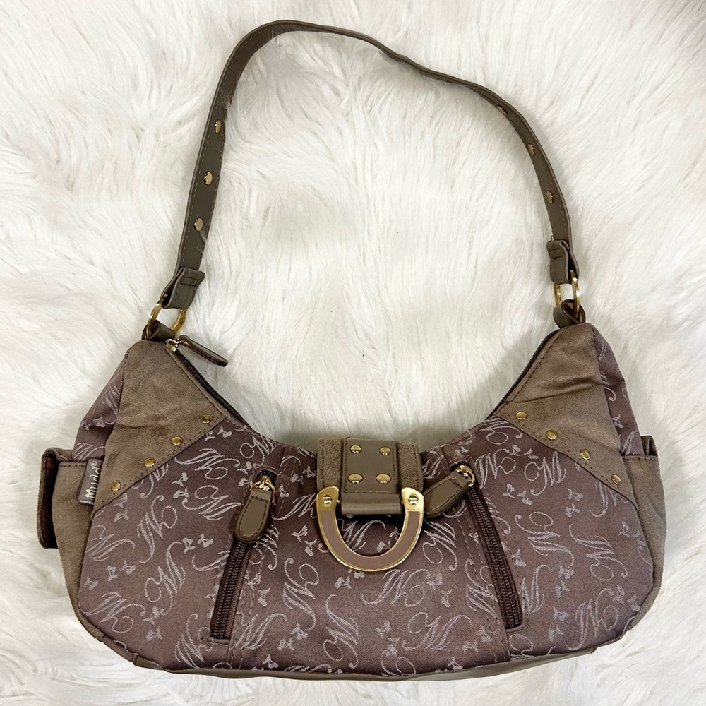 Vintage Y2K Mudd Shoulder Purse Bag Bratz Brown Velvet Faux Suede Baguette - Picture 1 of 11
